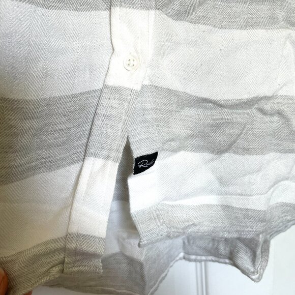 Rails Grey and White Striped Short Cap Sleeve Button Down - Picture 3 of 6